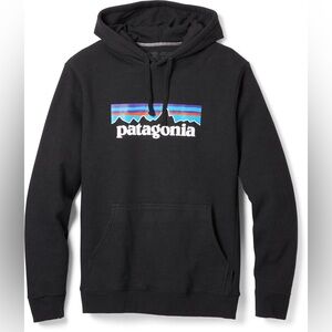 Patagonia Men’s P-6 Logo Uprisal Black Sweatshirt Hoody w/Pocket Size: Small